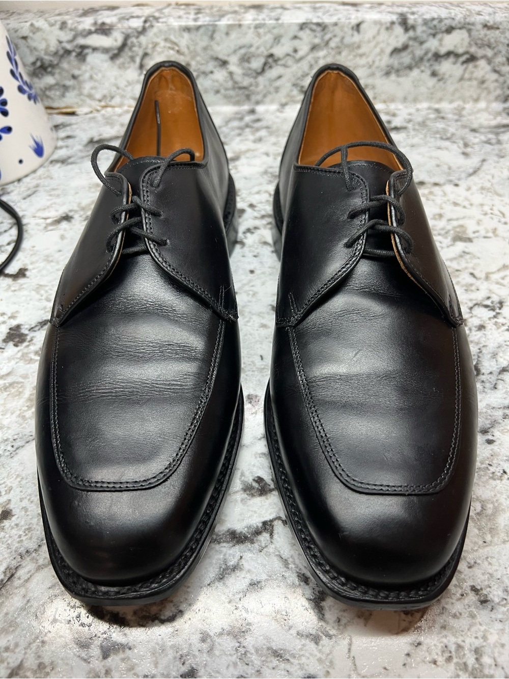 Vintage Allen Edmonds "Burton" Black Leather Apron Toe Blucher 8.5 EW